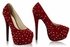 LSS00108 - Red Spike Stud Platform Court Shoes