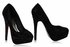 LSS00106 - Black Diamante Embellished Platform Shoes