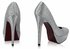 LSS00106 - Silver Diamante Embellished Platform Shoes