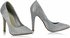 LSS00102 - Silver Diamante Embellished High Heel Court Shoes