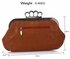 LSE00196 - Brown Sparkly Crystal Satin Evening Clutch