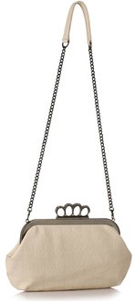 LSE00196 - Ivory Sparkly Crystal Satin Evening Clutch