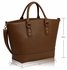 LS0085A- Tan Fashion Tote With Long Strap