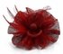 LSH00132- Red Feather & Mesh Flower Fascinator