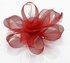 LSH00146 - Red Feather & Mesh Flower Fascinator on Clip