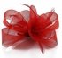 LSH00153 - Red Feather & Mesh Flower Fascinator on Clip