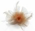 LSH00152 - Nude Feather & Mesh Flower Fascinator on Clip