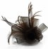 LSH00151- Coffee Feather & Mesh Flower Fascinator on Clip