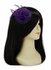LSH00155 - Purple Feather & Mesh Flower Fascinator on Clip