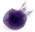 LSH00155 - Purple Feather & Mesh Flower Fascinator on Clip