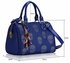 LS7017 - Blue Skull Diamante Tote Bag With Charm