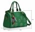 LS7017 - Green Skull Diamante Tote Bag With Charm