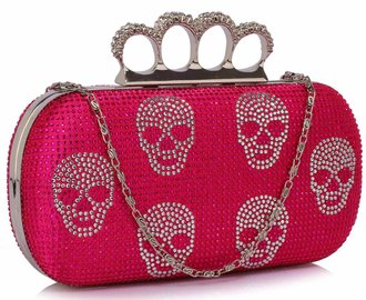 LSE00198- Wholesale & B2B Fuschia Women's Knuckle Rings Evening Bag Supplier & Manufacturer