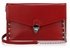 LSE00201 - Red Studded Flapover Clutch Purse