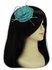 LSH00127 - Emerald Feather and Mesh Flower Fascinator