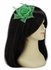 LSH00129 - Green Feather and Mesh Flower Fascinator