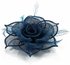 LSH00129 - Teal Feather and Mesh Flower Fascinator