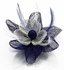 LSH00140 - Navy/White Feather and Mesh Flower Fascinator