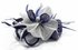 LSH00119-  Navy / White Feather and Mesh Flower Fascinator