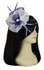 LSH00119-  Navy / White Feather and Mesh Flower Fascinator