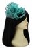 LSH00117 -  Emerald Feather and Mesh Flower Fascinator