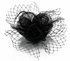 LSH00131 - Black Feather and Mesh Flower Fascinator