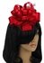 LSH00100 - Red Feather & Flower Fascinator on Comb