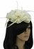 LSH00107 - Ivory Feather & Flower Fascinator on Comb