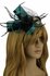 LSH00108 - Teal / Black Feather and Mesh Flower Fascinator