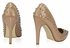 LSS00103 - Nude Studded High Heel Shoes
