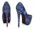 LSS00116 - Blue Diamante Embellished Platform Shoes