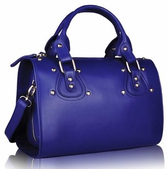 LS0043A - Blue Studded Fashion Satchel Handbag
