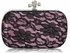 LSE00215 - Classy Pink Ladies Lace Evening Clutch Bag