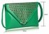 LSE00205 - Emerald Large Slim Clutch Bag With Studded Flap