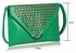 LSE00205 - Emerald Large Slim Clutch Bag With Studded Flap