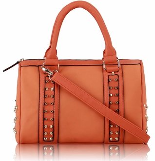 LS7007 - Orange Studded  Bag