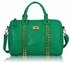 LS00240 - Fashion Emerald Stunning  Studded Barrel Bag With Long Strap