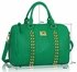 LS00240 - Fashion Emerald Stunning  Studded Barrel Bag With Long Strap