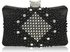 LSE00206 - Wholesale & B2B Black  Beaded Pearl Rhinestone Clutch Bag Supplier & Manufacturer