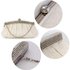 LSE00216 - Ivory Floral Satin Lace Clutch Bag
