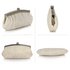 LSE00216 - Ivory Floral Satin Lace Clutch Bag