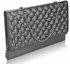 LSE00218 - Black Quilted Purse With Skull Stud Detail