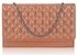 LSE00218 - Brown Quilted Purse With Skull Stud Detail