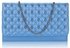 LSE00218 - Blue Quilted Purse With Skull Stud Detail