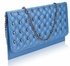 LSE00218 - Blue Quilted Purse With Skull Stud Detail