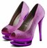 LSS00130 - Pink Double Platform Crystal High Heel Peeptoe Shoes