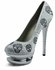 LSS00131 - Ivory Double Platform Crystal High Heel Shoes