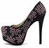 LSS00123 - Black Diamante Embellished Platform Shoes