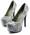 LSS00123 - Ivory Diamante Embellished Platform Shoes