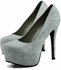 LSS00125 - Ivory Lace Covered Platform Court Shoes